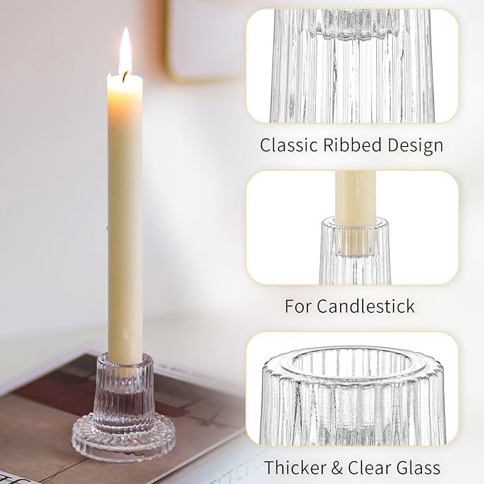 Romadedi Glass Candle Holder for Candlestick - Image 6