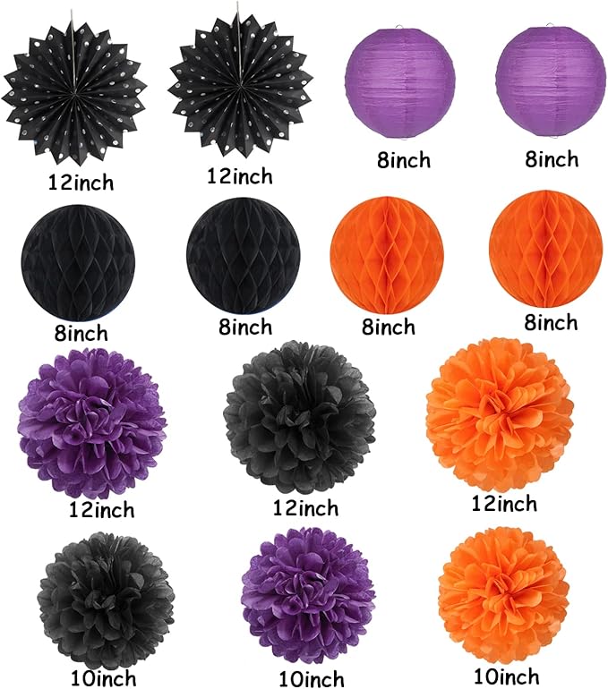 Black Orange Purple Halloween Party-Decorations - Image 3