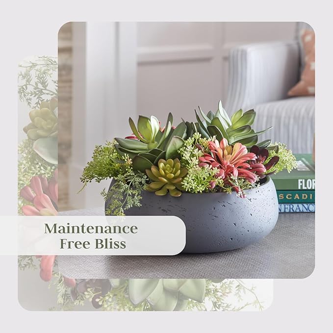 Faux Succulent Arrangement, Premium Artificial Indoor Plant Enhances Interior - Image 5
