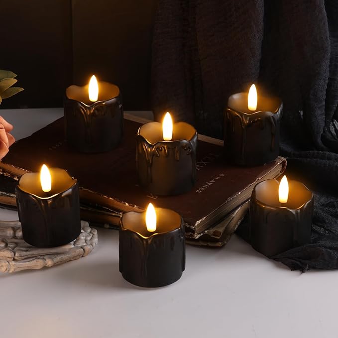 Eywamage Black Dripping Wax Flameless Candles - Image 4