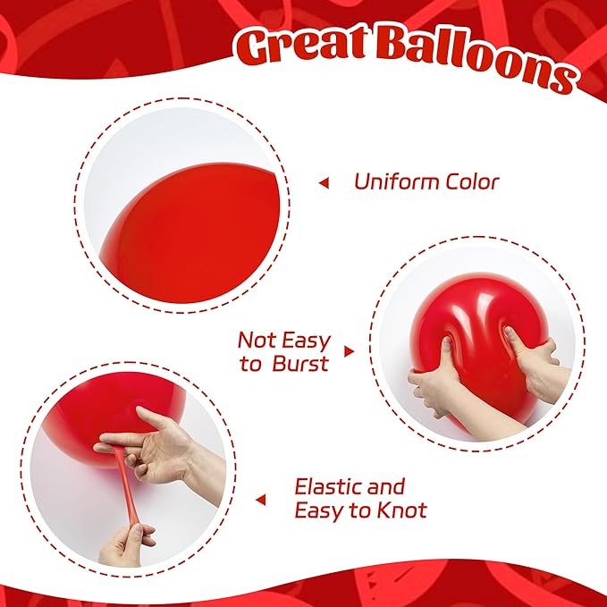60pcs Red and Gold Balloons 12inch - Image 3