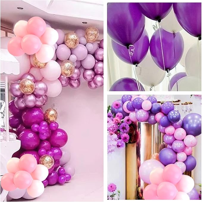 110pcs Purple Balloons 12 inch - Image 6