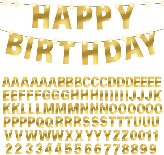 TaoBary 112 Pcs DIY Letter Custom Banner Glitter Customizable Banner Kit by TaoBary