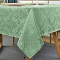 Flower Jacquard Rectangle Tablecloth 52 x 70 Inch Waterproof Wrinkle Free by SASTYBALE