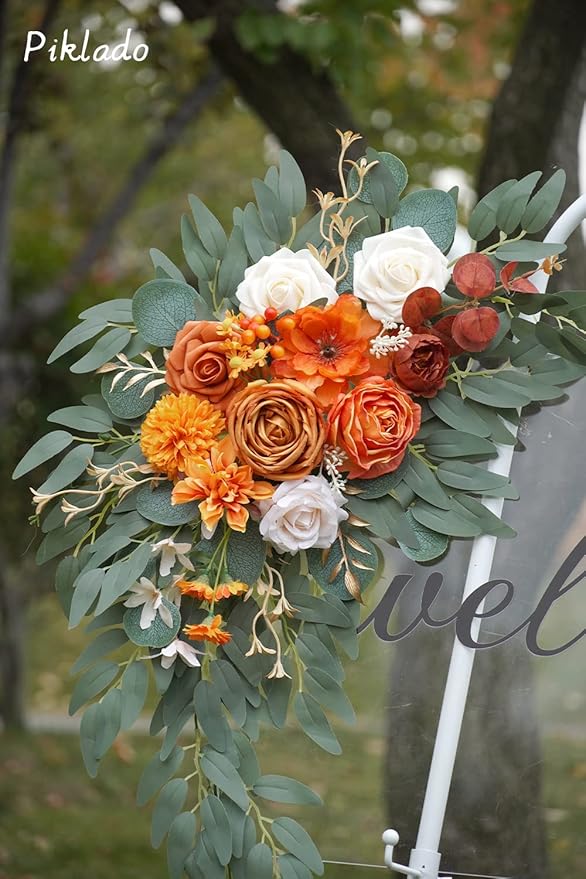 Faux Flower Swag Set of 2 for Wedding Welcome Signs Floral Swag Wedding - Image 4