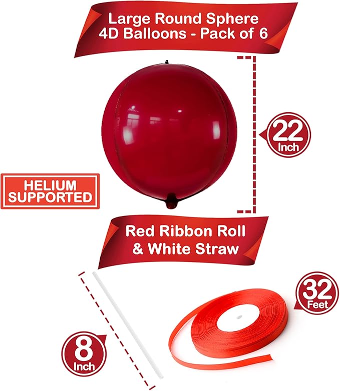 KatchOn, Big Metallic Red Balloons - Image 2