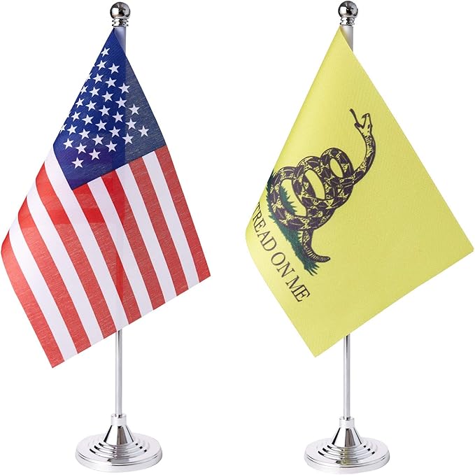 ZXvZYT 2 Pack American US Don't Tread On Me flag USA Snake table flag, Small by ZXvZYT