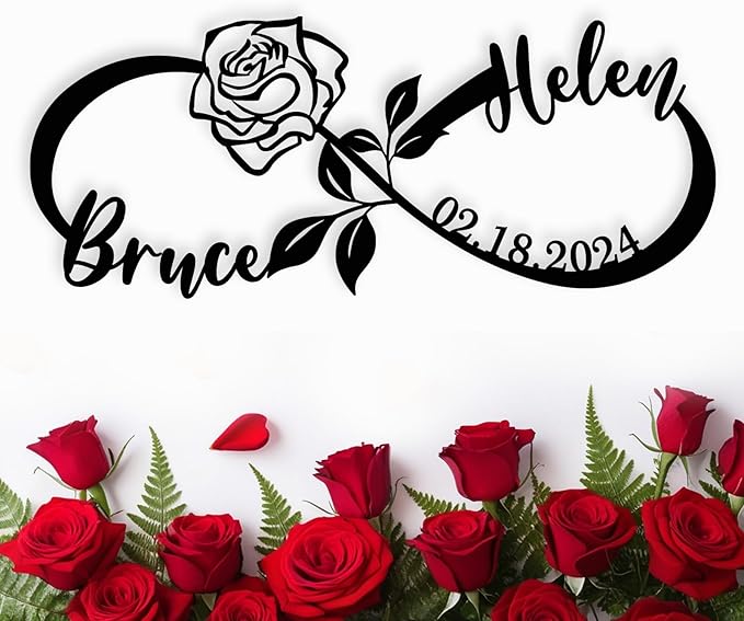 Custom Infinity Sign, Personalized Couples Name Sign, Infinity Metal Name Sign by Unknown