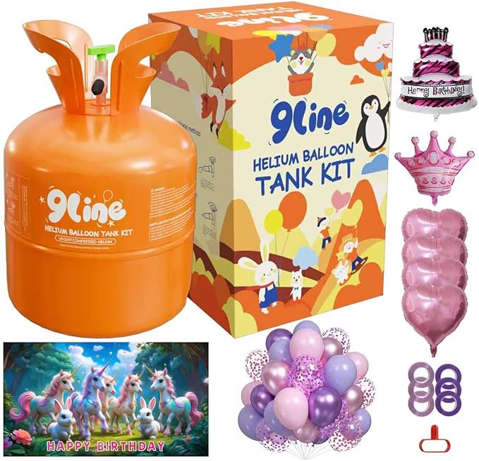 9Line 13L Helium Tank Up To 50 Latex Balloons, Helium Tank by 9LINE