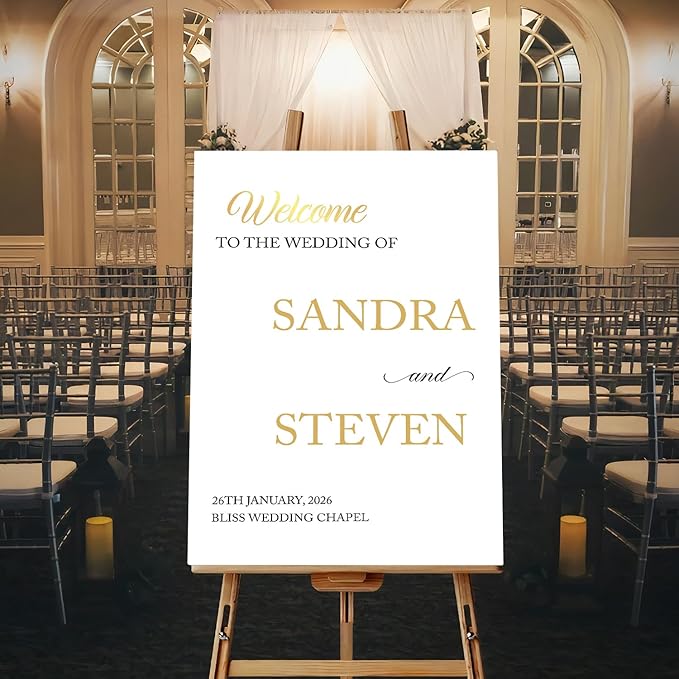 Personalized Modern Wedding Welcome Sign, Minimalist Printed Welcome Sign by Unknown