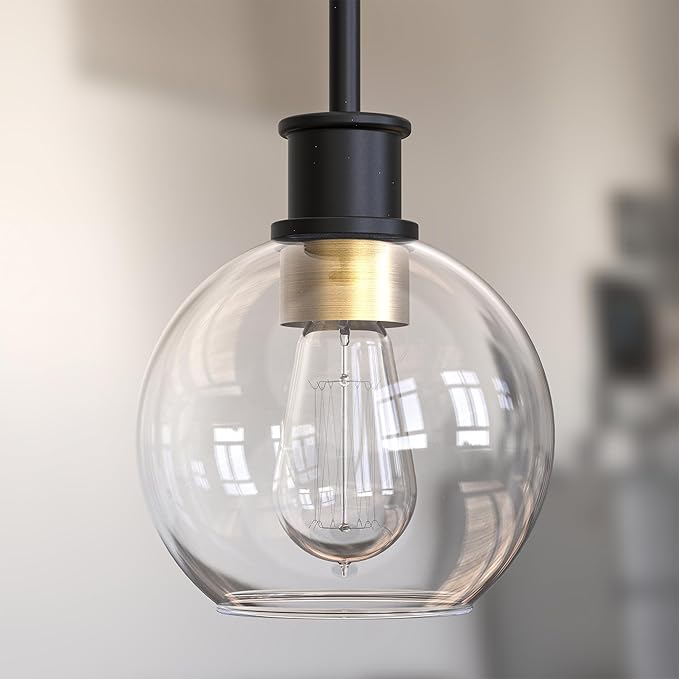 Black and Gold Pendant Light, Modern Globe Pendant Light, Island Pendant Lights - Image 7