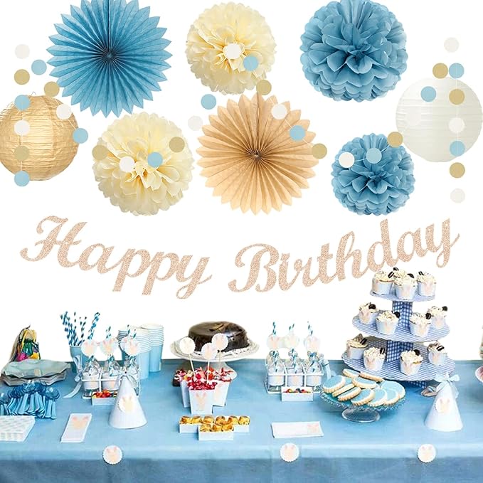Light-Dusty Blue 18th Happy-Birthday Party-Decorations - Image 5