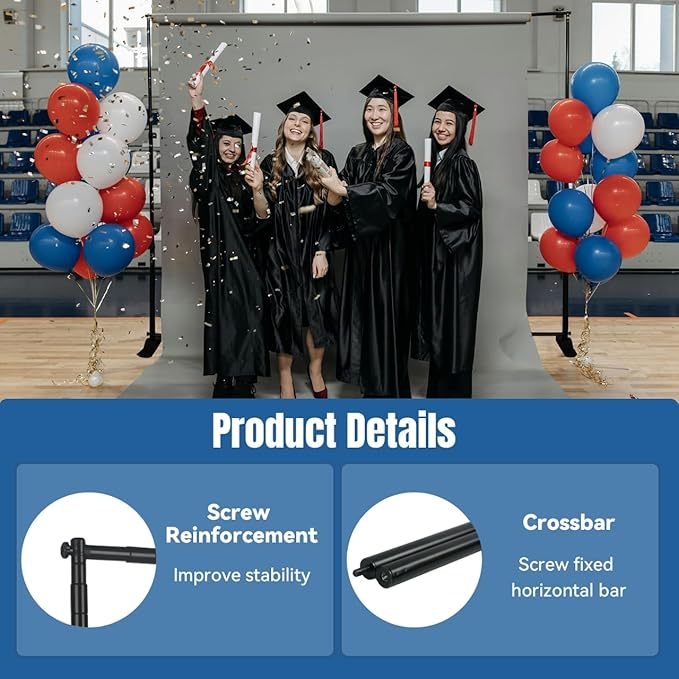 10x8 FT Heavy Duty Backdrop Banner Stand - Image 5