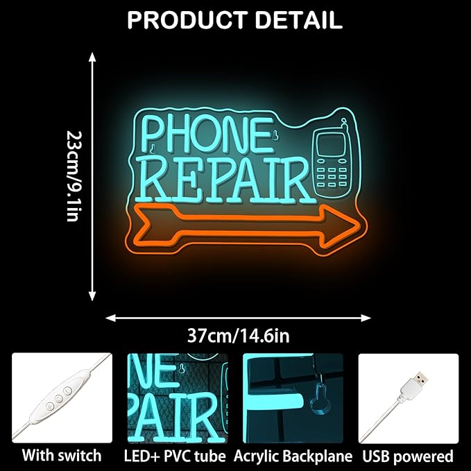 Looklight Phone Repair Neon Sign Dimmale Neon Lights - Image 5