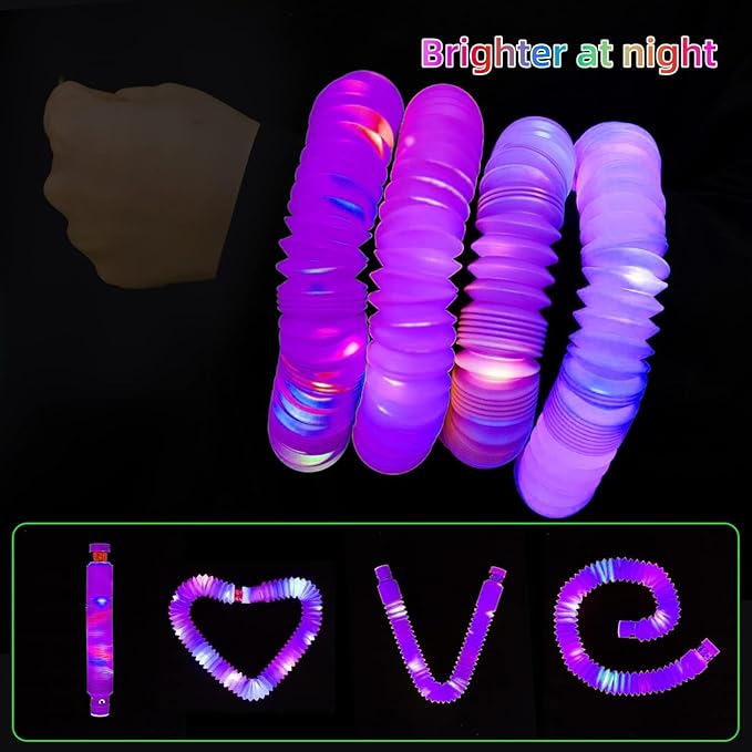 Purple 12 Pack Light Up Party Favors Supplies, Bulk Glow Sticks Bracelet - Image 2