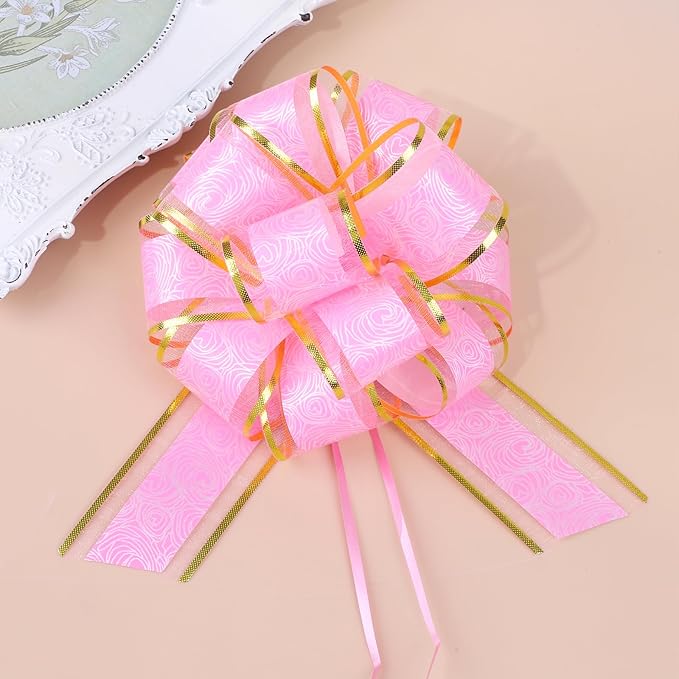 12 Pieces Rose Pull Bows, 6 Inches Pull Bows - Image 4