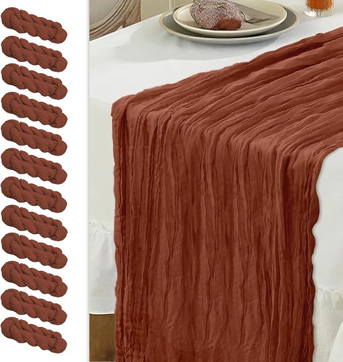 Le courant 6pcs 10Ft Cheesecloth Table Runner, Rustic Boho Gauze Cheese Cloth by Unknown