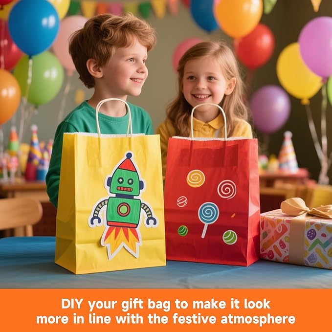 METAPRINT 48 Pcs Rainbow Paper Gift Bags - Image 5