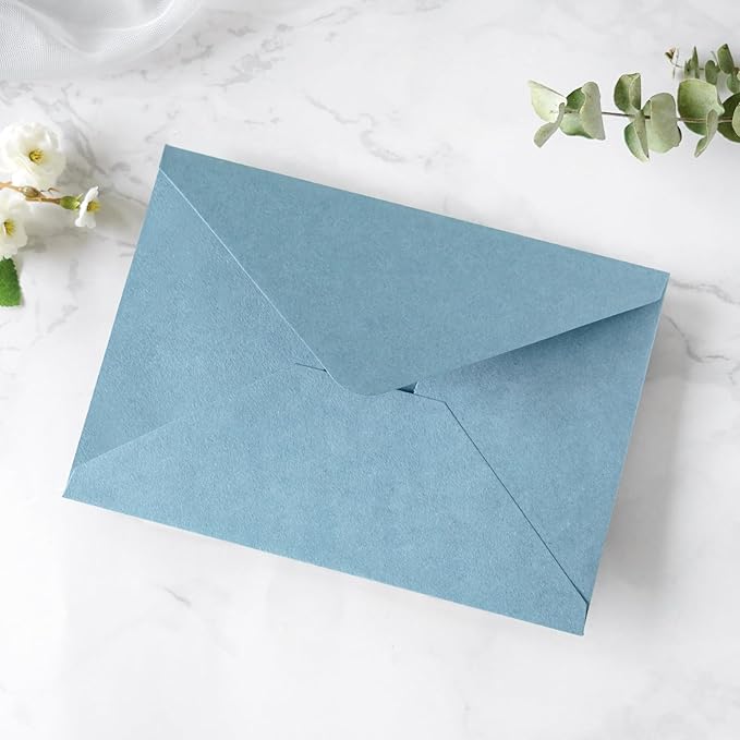 PONATIA 50 PCS A7 Envelopes, 5.25 x 7.48'' Matte Dusty Blue Envelope - Image 4