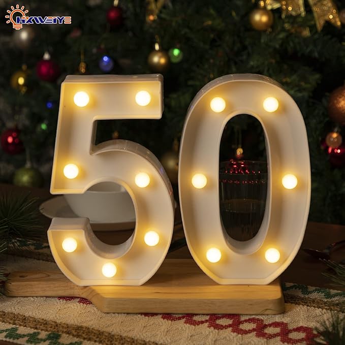 HXWEIYE Light Up Numbers-5, LED Marquee Number Lights Sign 26 Alphabet and 10 - Image 5