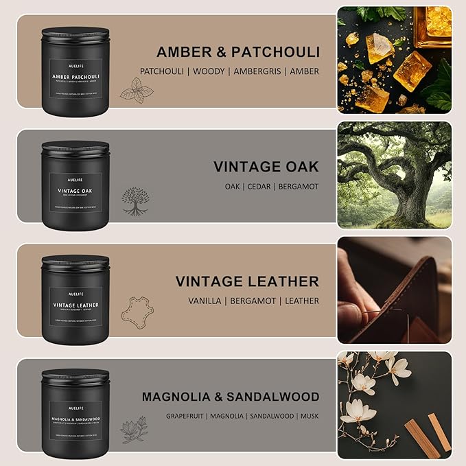 Scented Candles Set | Candle for Men, Soy Candles for Home Scented, Gifts for - Image 3