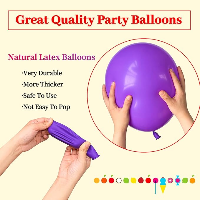 110pcs Purple Balloons 12 inch - Image 4