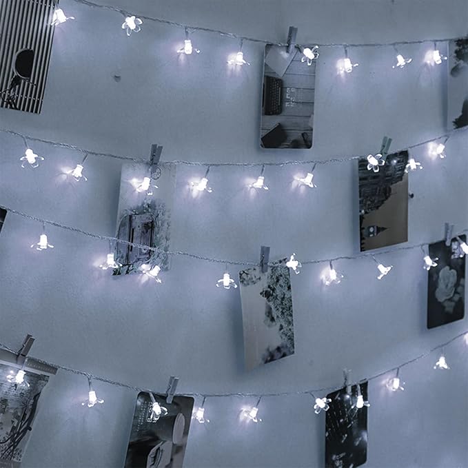 Fairy Cool White Flower String Lights, 33ft 100 LED Plug in 8 Lighting Mode - Image 7