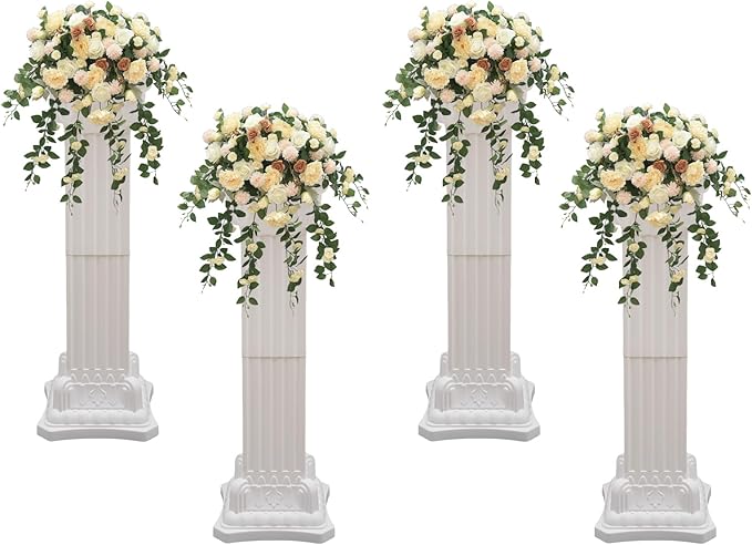 Roman Pillars Decoration Party Flower Pot Columns Set 4Pcs Decor Pedstal Stand - Image 2