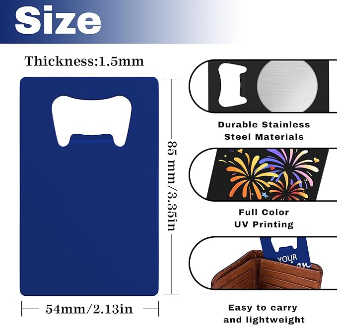 4-100 Pcs Personalized Bottle Opener, Custom Stainless Steel Credit Card Bottle - Image 2