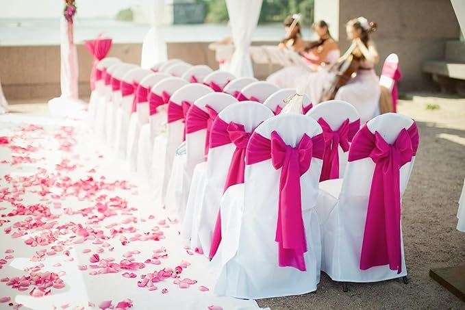 100 PCS Satin Chair Sashes Decorative Bow Chair Sashes Ties Back Ribbon Bows - Image 9