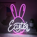 Easter Bunny Egg Neon Sign Pink Rabbit Ears Neon Light Easter Day LED Neon Signs by Kullneon