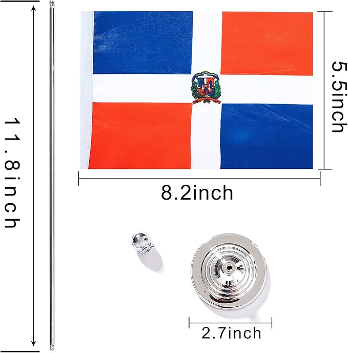ZXvZYT 2 Pack Dominica flag Dominican Table Flag Small Mini Dominican Republic - Image 2