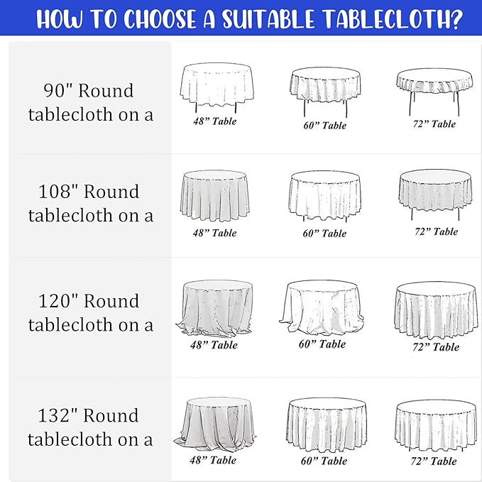 8 Pack Premium Round Tablecloth 108 Inch Round Table Covers Bulk Washable - Image 7