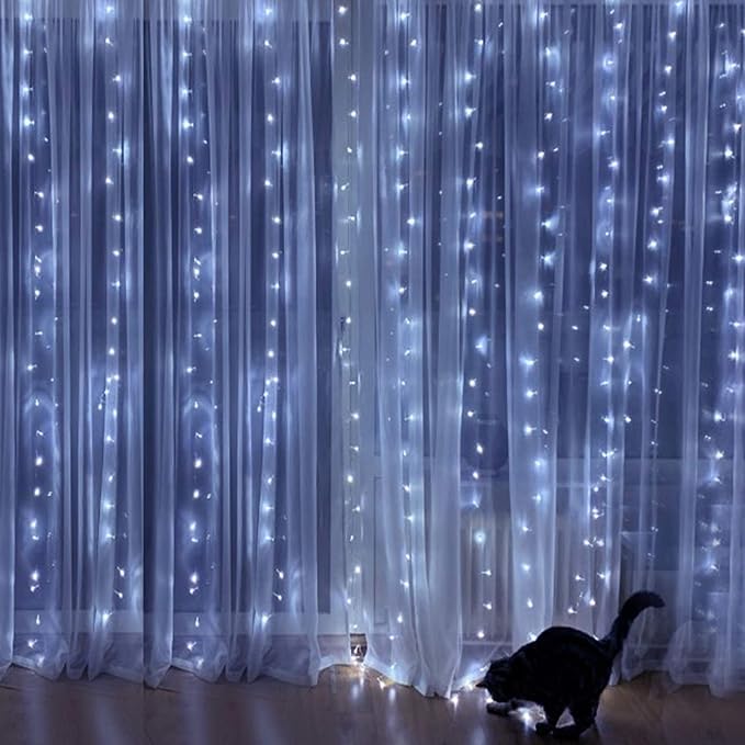 HOME LIGHTING Window Curtain String Lights, 300 LED 8 Lighting Modes Fairy - Image 5