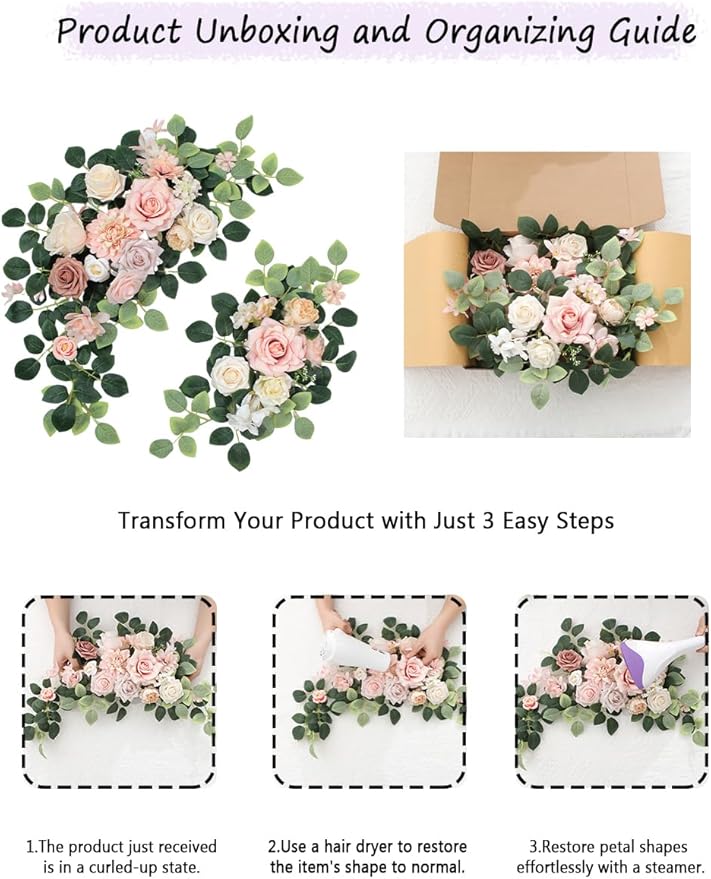 Pack of 2 Artificial Flowers for Backdrop Decoration, Wedding Arch Flowers - Image 6