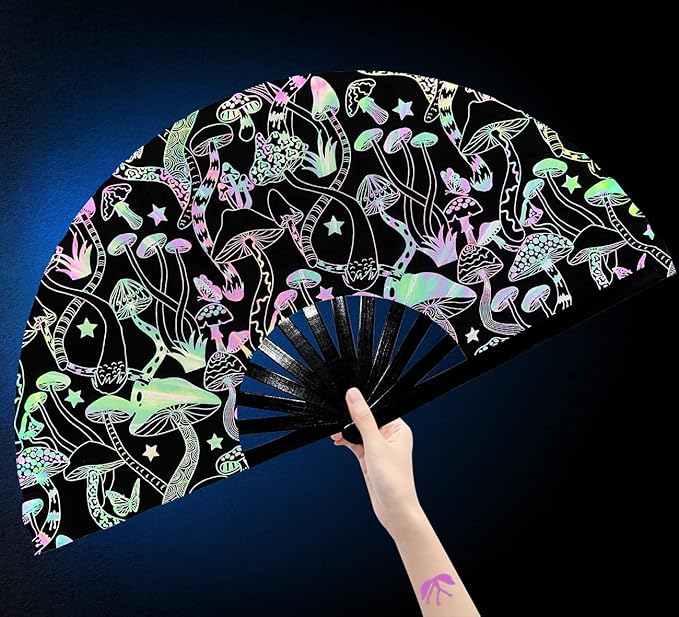 Amajiji Large Rave Folding Hand Fan Clacking Fans by Amajiji