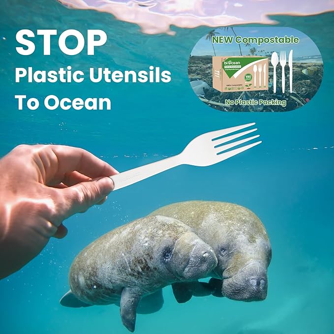 Extra Heavyduty Compostable Forks Disposable Cutlery No Plastic Forks Large - Image 5