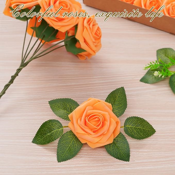 BLEUM CADE 16Pcs Artificial Flowers Fake Roses - Image 2