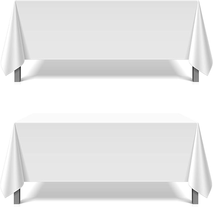 Pomp Pure White 70" x 120" Poplin Polyester Tablecloth | Wrinkle + Stain by POMP