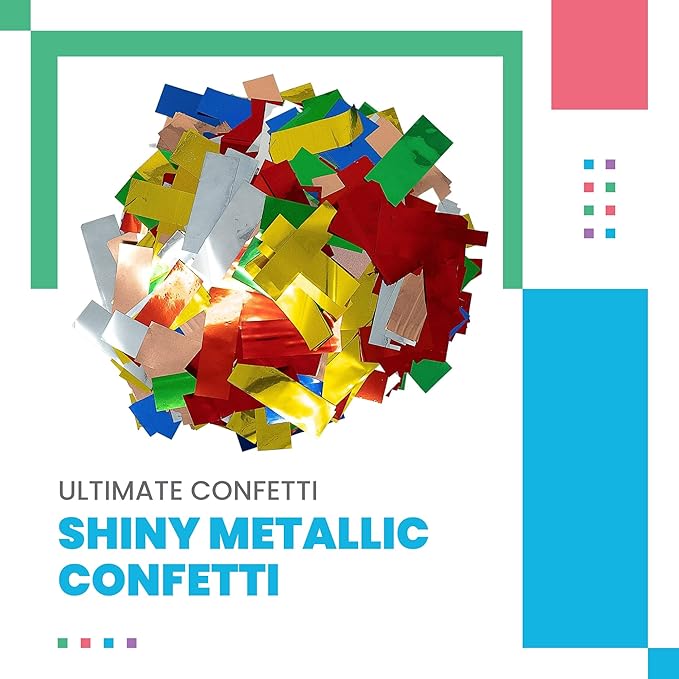 Multicolor Mylar Shiny Metallic Foil Rectangular Confetti - Image 2
