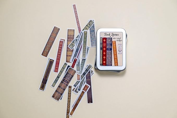 Book Spines Sticker Tin Box 60 Stickers - Image 3