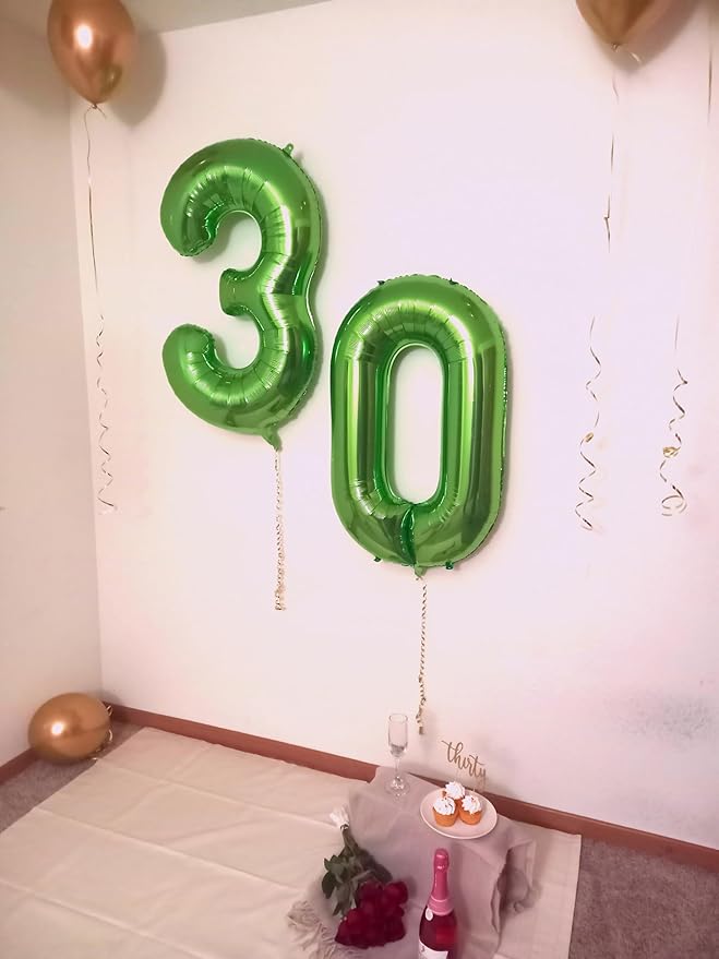 40 Inch Light Green 3 Large Number Balloon, 3 13 23 30 33 36 Light Green - Image 6