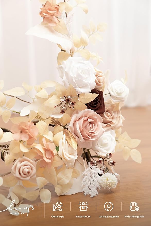 Ling's moment 2pcs Wedding Flowers Garland Artificial Floral Swag Arch - Image 4