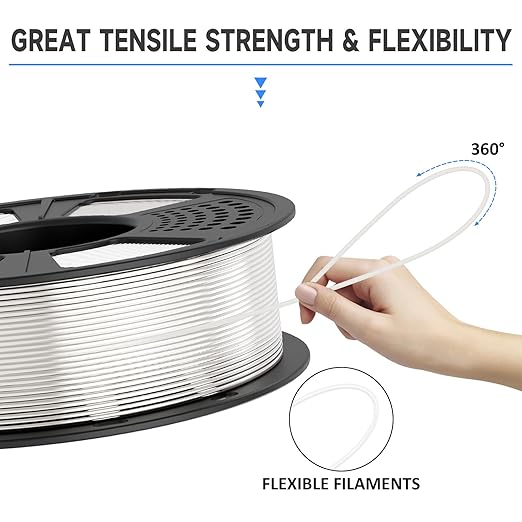 GIANTARM 3D Printer Filament, Silk White Pla Filament, 1Kg Spool, 1.75mm - Image 3
