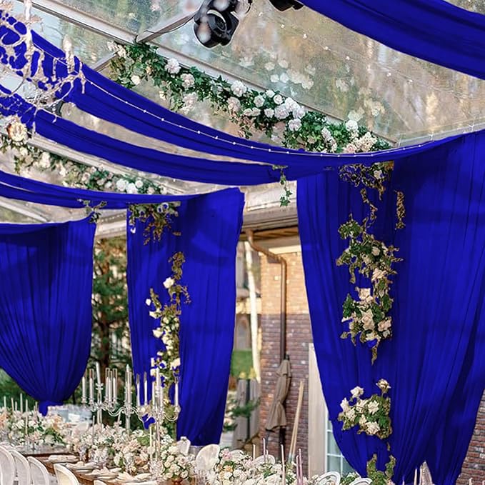 FUHSY Wedding Ceiling Drapes Blue Ceiling Drapes - Image 2