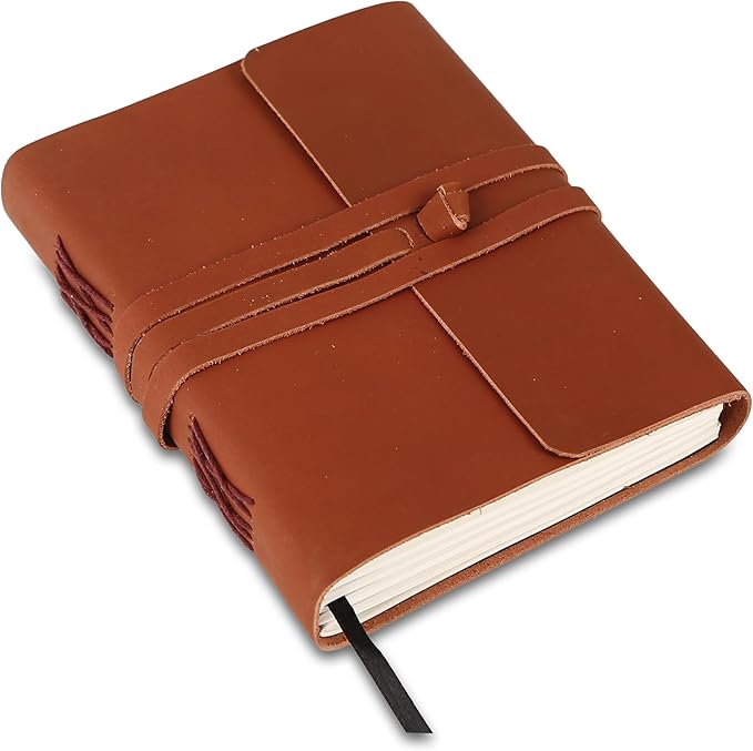 Handmade Leather Journal | Writing Notebook Diary | Bound Daily Notepad by KomalC