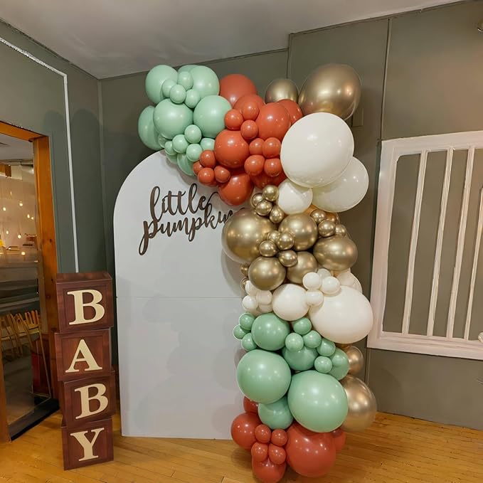 Fall Balloons Set, 12 Inch Thanksgiving Balloons, Retro Burnt Terracotta Rust - Image 3