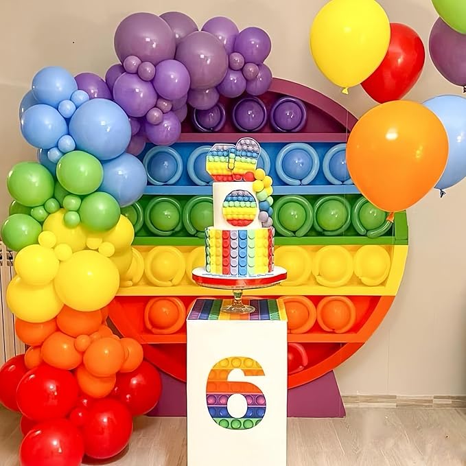 98pack Rainbow Balloons Different Size 18/12/10/5 Inch Rainbow Colorful Balloon - Image 3