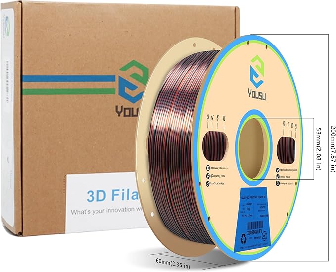 YOUSU Silk Dual Color PLA Filament, Coextrusion Filament, Compatible - Image 6