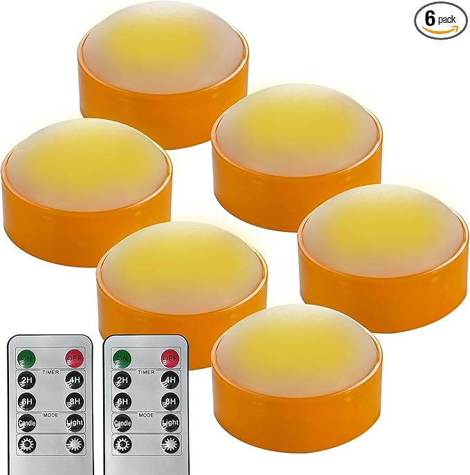 LED Pumpkin Lights with Remote and Timer, Battery Operated Bright Flickering by QIDEA